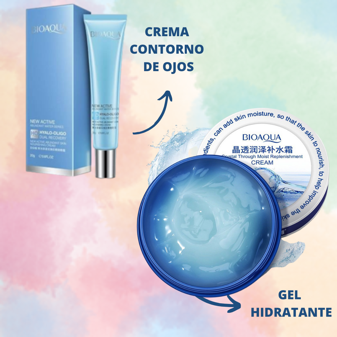 REJUVENECEDOR + CREMA + GEL HIDRATANTE ÁCIDO HIALURÓNICO
