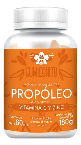 GOMAS DE PROPÓLEO NATURAL CON VITAMINA C Y ZINC