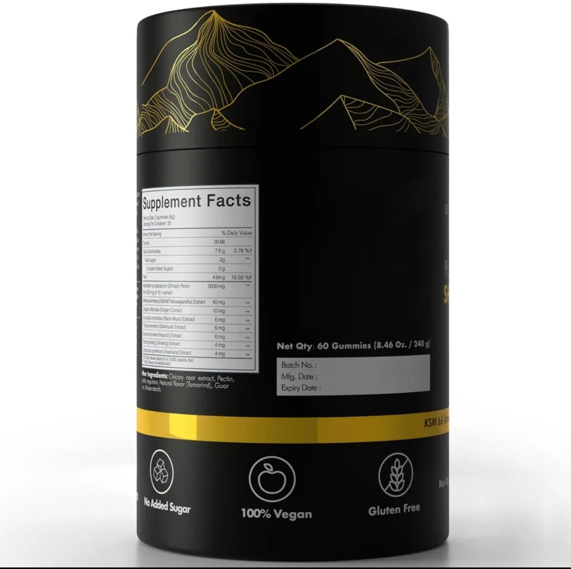 POTENCIA Y VITALIDAD ASWAGANDHA + SHILAJIT GOMITAS