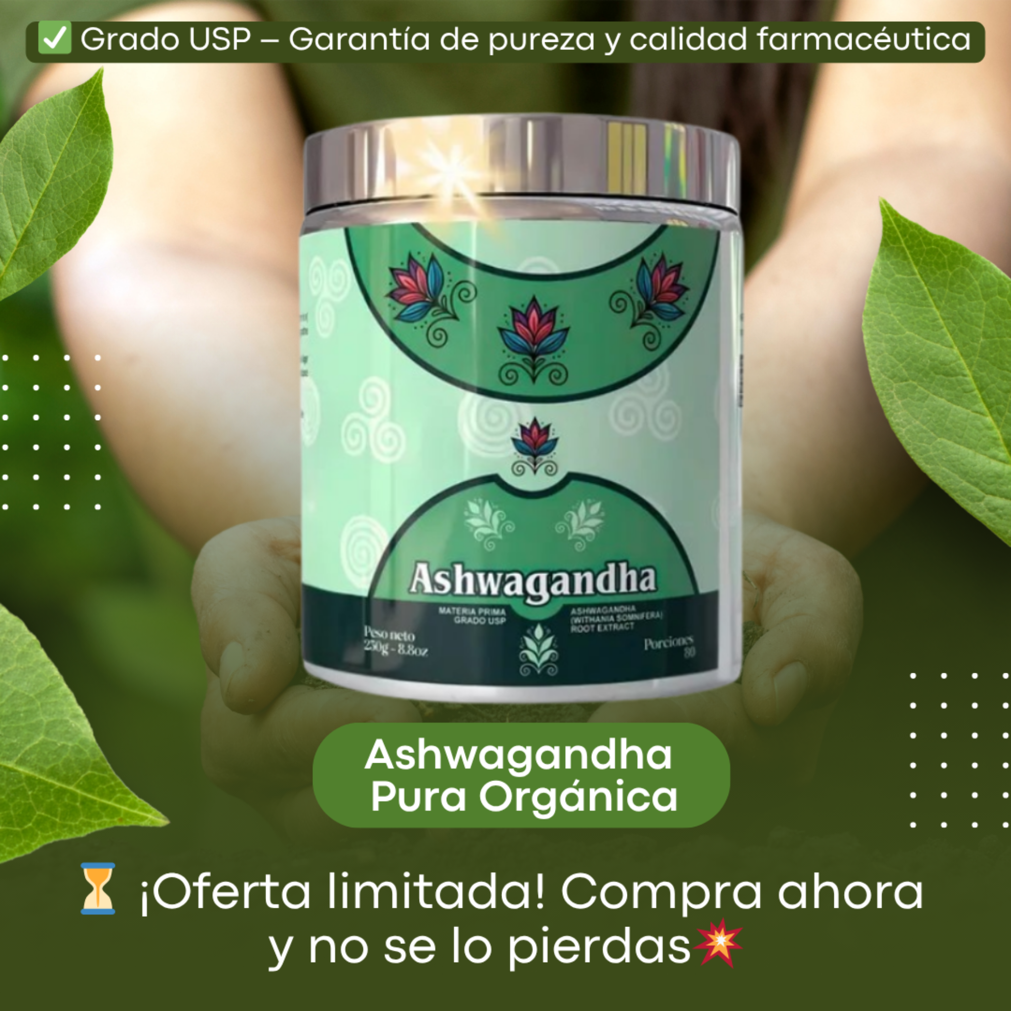 EQUILIBRA CUERTPO Y MENTEA POTENCIALIZA TU ENERGÍA CON SHWAGANDHA PURO EN POLVO
